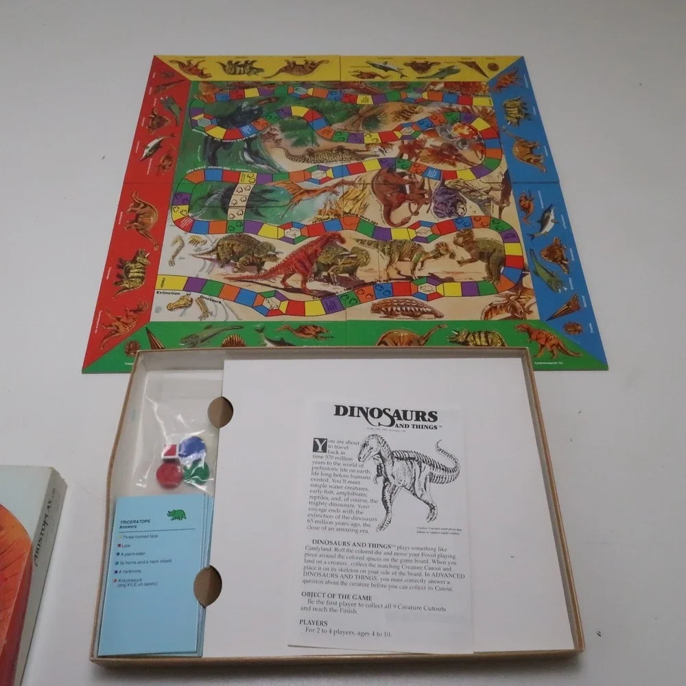Vintage Dinosaurs and Things Puzzle Board Game Vintage Unpunched Aristoplay
